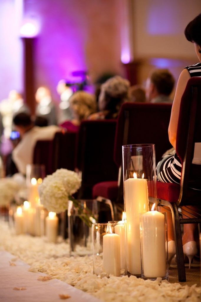 candles along the aisle