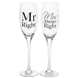 mr right champagne flute
