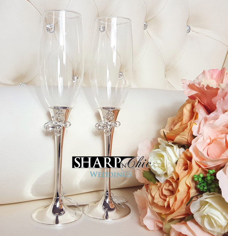 butterfly champagne flutes
