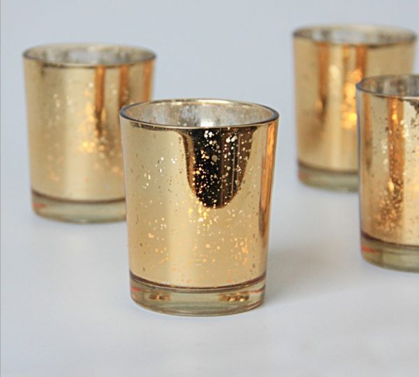 gold tea light holders