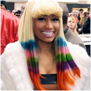 Nicki Minaj's colourful rainbow hair