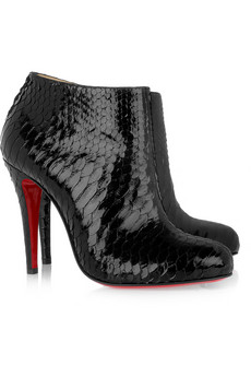 Belle 100 glossed-python ankle boots 