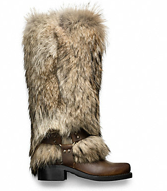 coach fur coyote boots