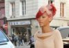Leggings..an outfit or basically naked? rihanna in leggings brown
